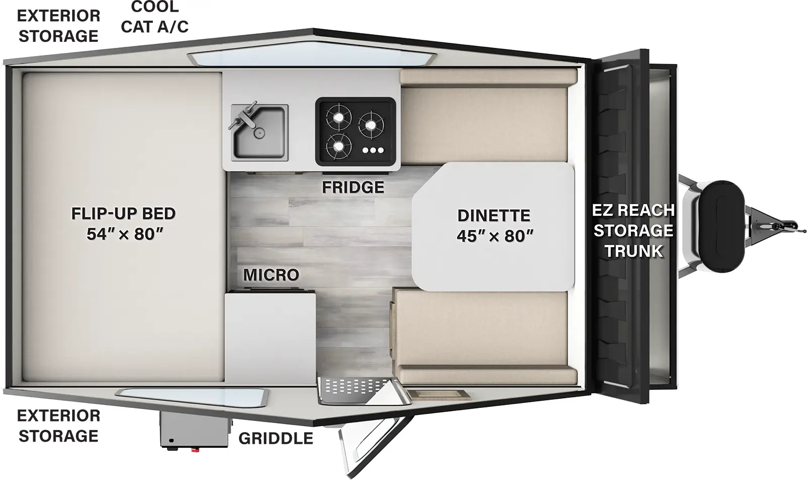 Rockwood Hard Side Pop Up Campers A122S Floorplan